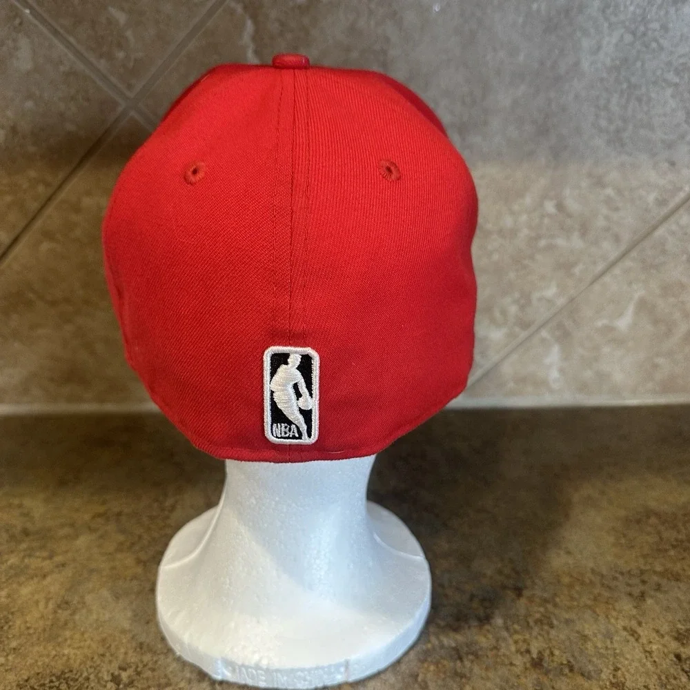 NBA Houston Rockets Red New Era 59FIFTY 5950 Fitted Cap‎ sz 7 3/8 Grey UV EUC